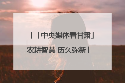 「中央媒体看甘肃」农耕智慧 历久弥新