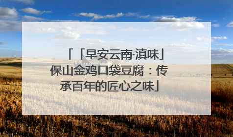 「早安云南·滇味」保山金鸡口袋豆腐：传承百年的匠心之味