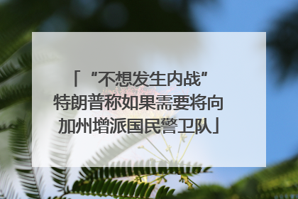 “不想发生内战” 特朗普称如果需要将向加州增派国民警卫队