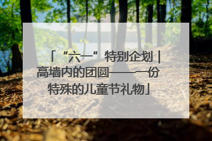 “六一”特别企划｜高墙内的团圆——一份特殊的儿童节礼物