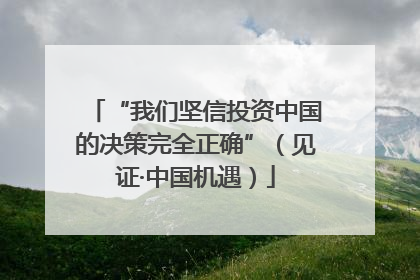 “我们坚信投资中国的决策完全正确”（见证·中国机遇）