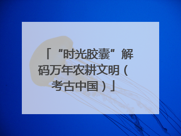 “时光胶囊”解码万年农耕文明（考古中国）