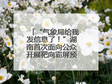 “气象局给我发信息了！”湖南首次面向公众开展靶向霸屏预警信息发布