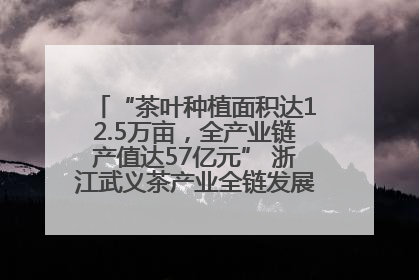 “茶叶种植面积达12.5万亩，全产业链产值达57亿元” 浙江武义茶产业全链发展“加速度”