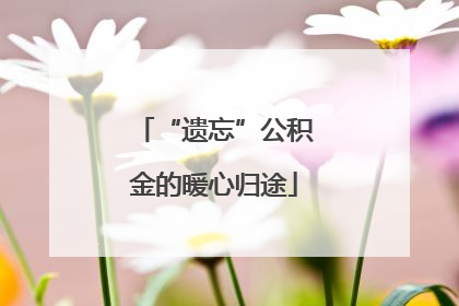 “遗忘”公积金的暖心归途