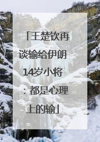 王楚钦再谈输给伊朗14岁小将：都是心理上的输