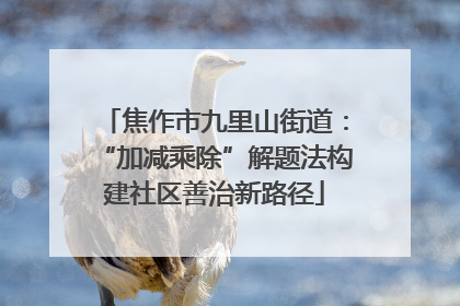 焦作市九里山街道：“加减乘除”解题法构建社区善治新路径