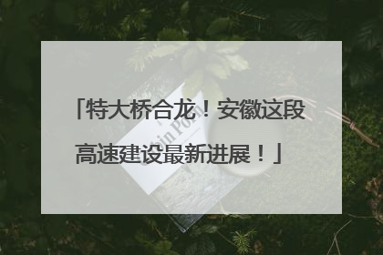 特大桥合龙！安徽这段高速建设最新进展！