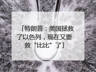特朗普：美国拯救了以色列，现在又要救“比比”了