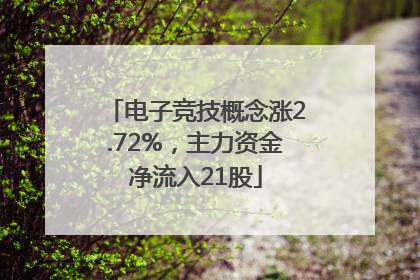 电子竞技概念涨2.72%，主力资金净流入21股