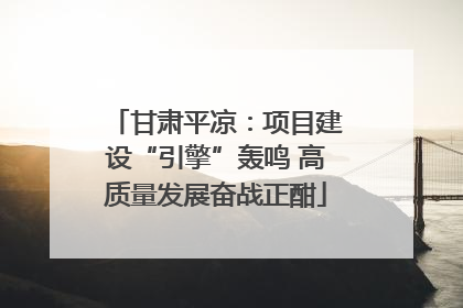 甘肃平凉：项目建设“引擎”轰鸣 高质量发展奋战正酣