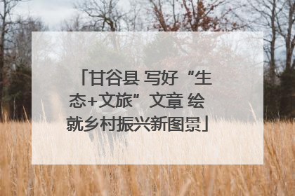 甘谷县 写好“生态+文旅”文章 绘就乡村振兴新图景