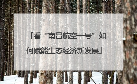 看“南昌航空一号”如何赋能生态经济新发展