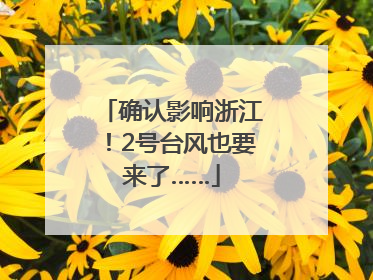 确认影响浙江！2号台风也要来了……