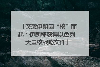 突袭伊朗因“核”而起：伊朗称获得以色列大量核战略文件