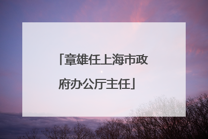 章雄任上海市政府办公厅主任