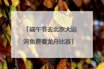 端午节去北京大运河免费看龙舟比赛
