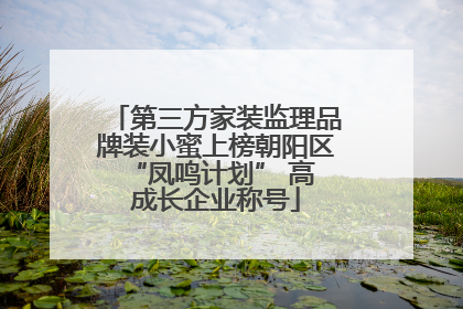 第三方家装监理品牌装小蜜上榜朝阳区 “凤鸣计划” 高成长企业称号