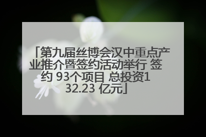 第九届丝博会汉中重点产业推介暨签约活动举行 签约 93个项目 总投资132.23 亿元