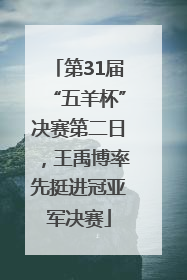 第31届“五羊杯”决赛第二日，王禹博率先挺进冠亚军决赛