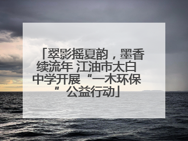 翠影摇夏韵，墨香续流年 江油市太白中学开展“一木环保”公益行动