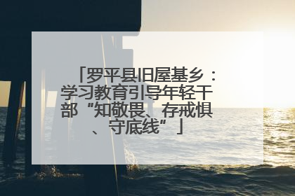 罗平县旧屋基乡：学习教育引导年轻干部“知敬畏、存戒惧、守底线”