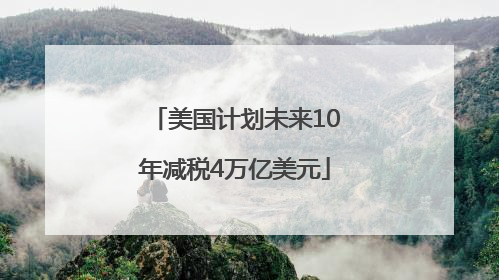 美国计划未来10年减税4万亿美元