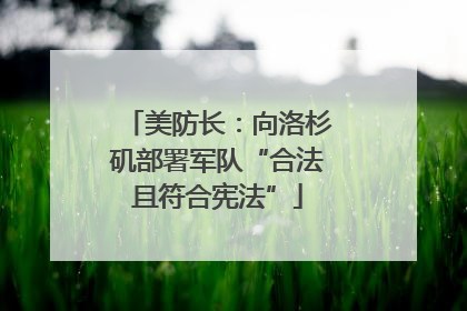 美防长：向洛杉矶部署军队“合法且符合宪法”