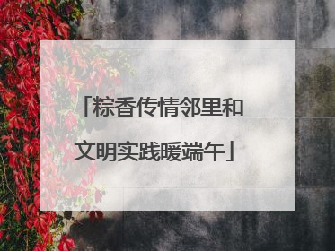粽香传情邻里和 文明实践暖端午