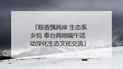 粽香飘两岸 生态系乡情 奉台两地端午活动深化生态文化交流