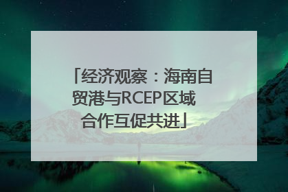 经济观察：海南自贸港与RCEP区域合作互促共进