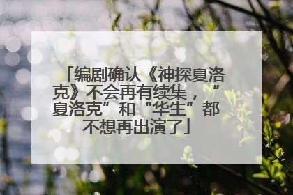 编剧确认《神探夏洛克》不会再有续集，“夏洛克”和“华生”都不想再出演了