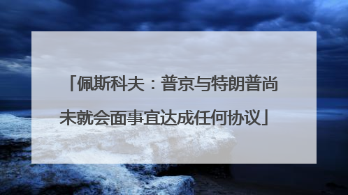 佩斯科夫：普京与特朗普尚未就会面事宜达成任何协议