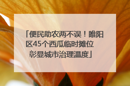 便民助农两不误！睢阳区45个西瓜临时摊位 彰显城市治理温度