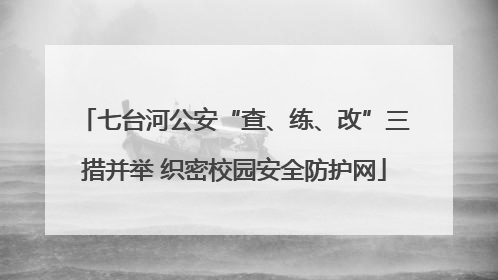 七台河公安“查、练、改”三措并举 织密校园安全防护网