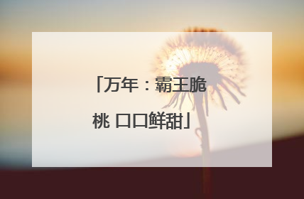 万年：霸王脆桃 口口鲜甜