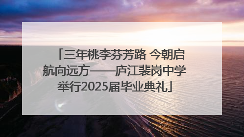 三年桃李芬芳路 今朝启航向远方——庐江裴岗中学举行2025届毕业典礼