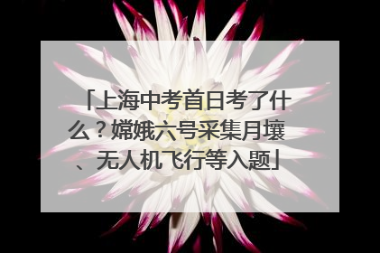 上海中考首日考了什么？嫦娥六号采集月壤、无人机飞行等入题