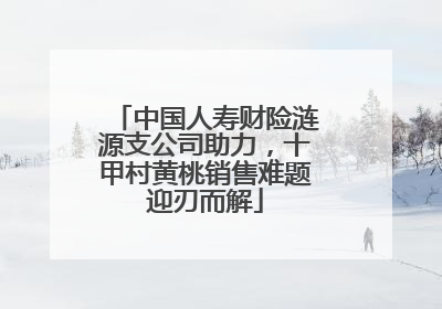 中国人寿财险涟源支公司助力，十甲村黄桃销售难题迎刃而解