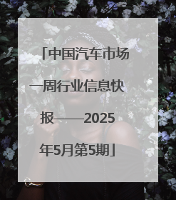 中国汽车市场一周行业信息快报——2025年5月第5期