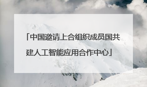 中国邀请上合组织成员国共建人工智能应用合作中心