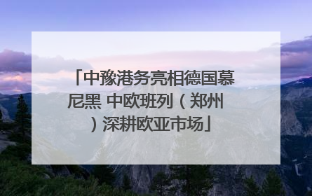 中豫港务亮相德国慕尼黑 中欧班列（郑州）深耕欧亚市场