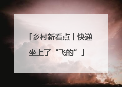 乡村新看点丨快递坐上了“飞的”