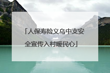 人保寿险义乌中支安全宣传入村暖民心