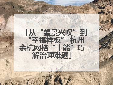 从“望景兴叹”到“幸福样板” 杭州余杭网格“十能”巧解治理难题