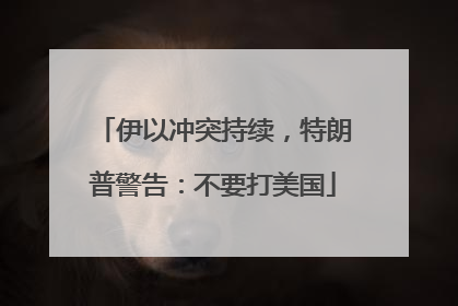 伊以冲突持续，特朗普警告：不要打美国