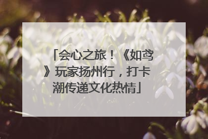 会心之旅！《如鸢》玩家扬州行，打卡潮传递文化热情