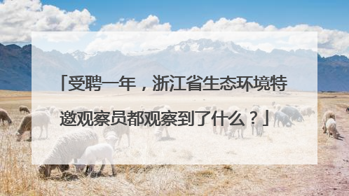 受聘一年，浙江省生态环境特邀观察员都观察到了什么？