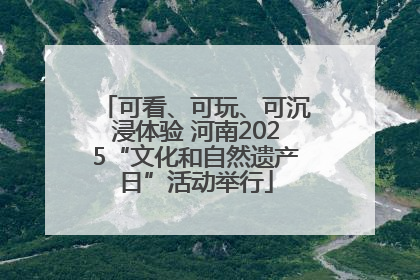可看、可玩、可沉浸体验 河南2025“文化和自然遗产日”活动举行