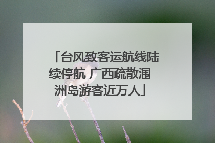 台风致客运航线陆续停航 广西疏散涠洲岛游客近万人
